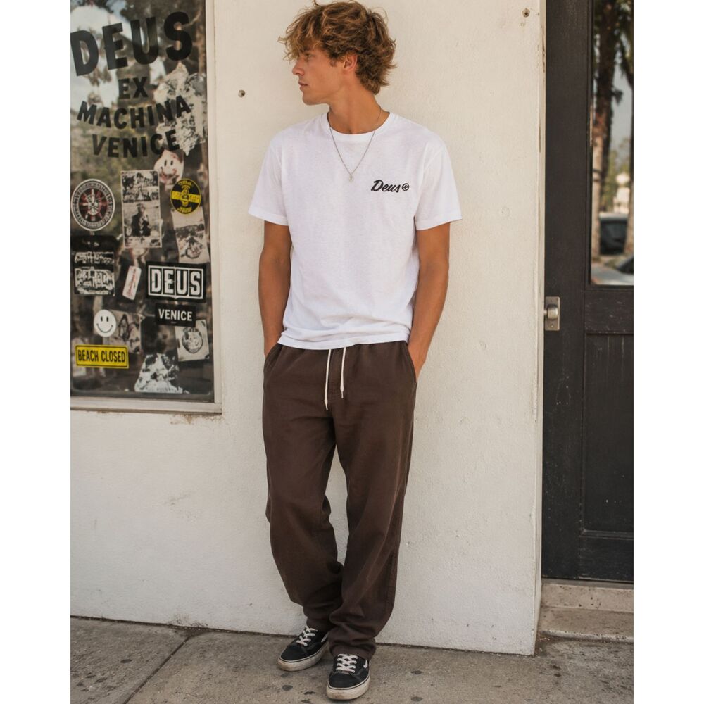 DEUS EX MACHINA White Surf T Shirt Tee Top Shirt   Mens Size Small
